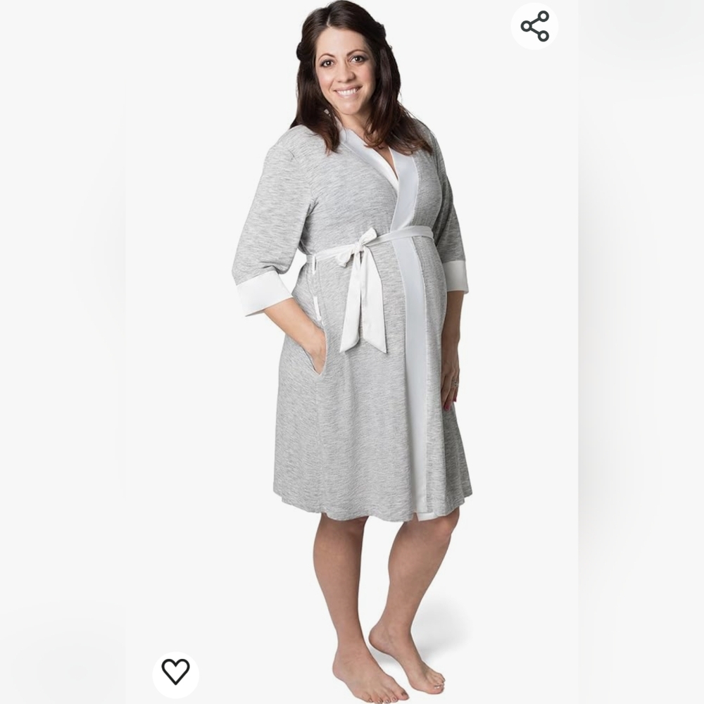 L/XL Kindred Bravely Emmaline Maternity & Nursing Robe Hospital Bag/Delivery